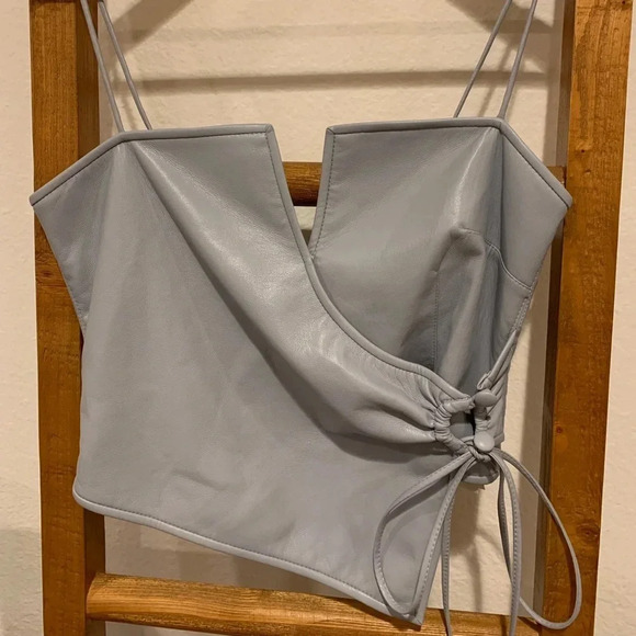 NANUSHKA NWT Cosimo Leather Corset Wrap Top Cami - Picture 10 of 14